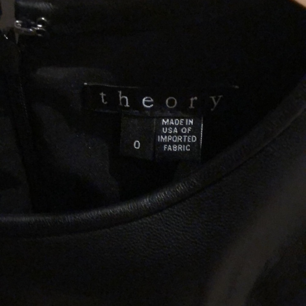 Theory houndstooth and genuine leather shell - Picture 3 of 6